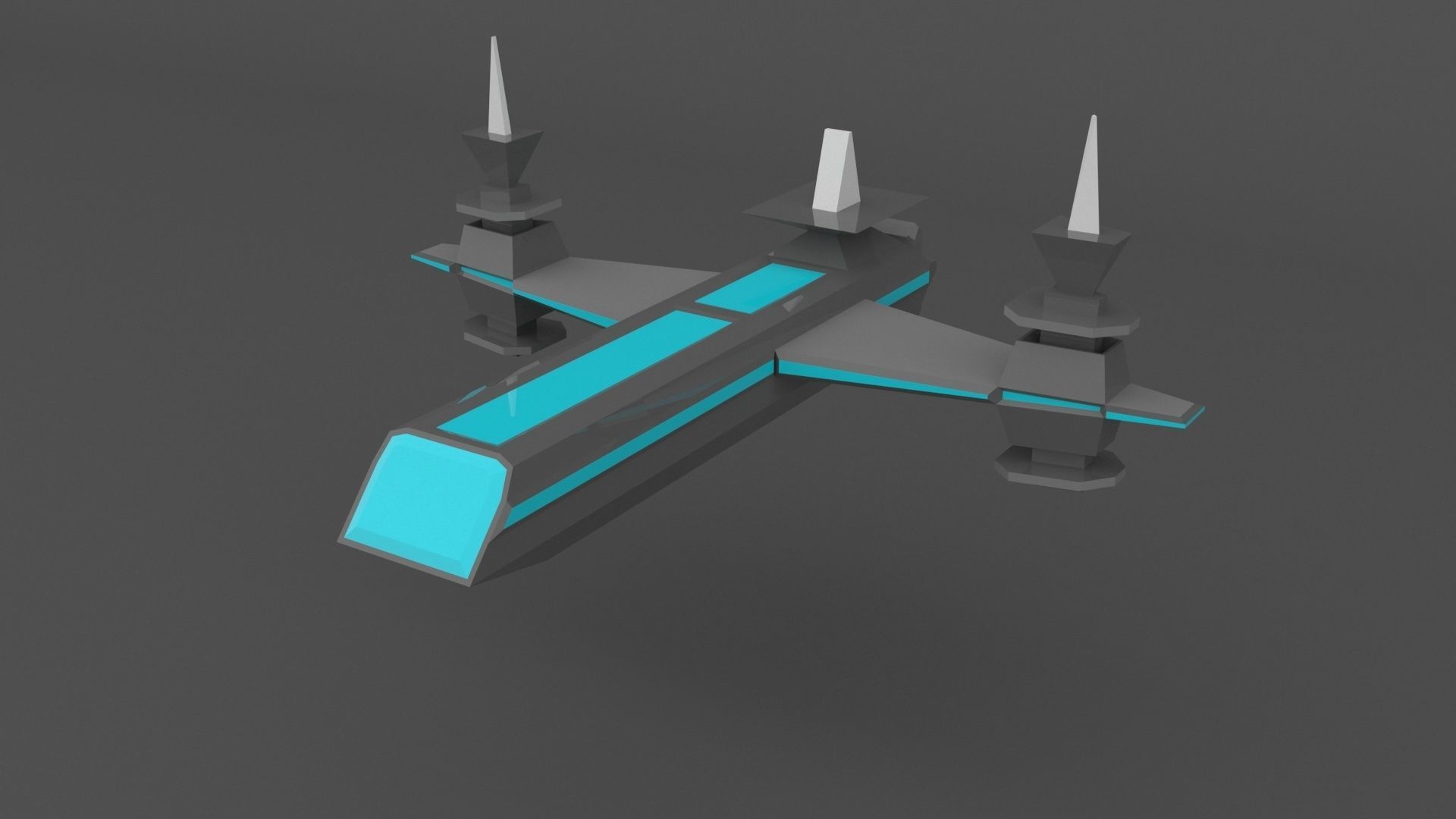 creative spaceship Low-poly 3D model_6