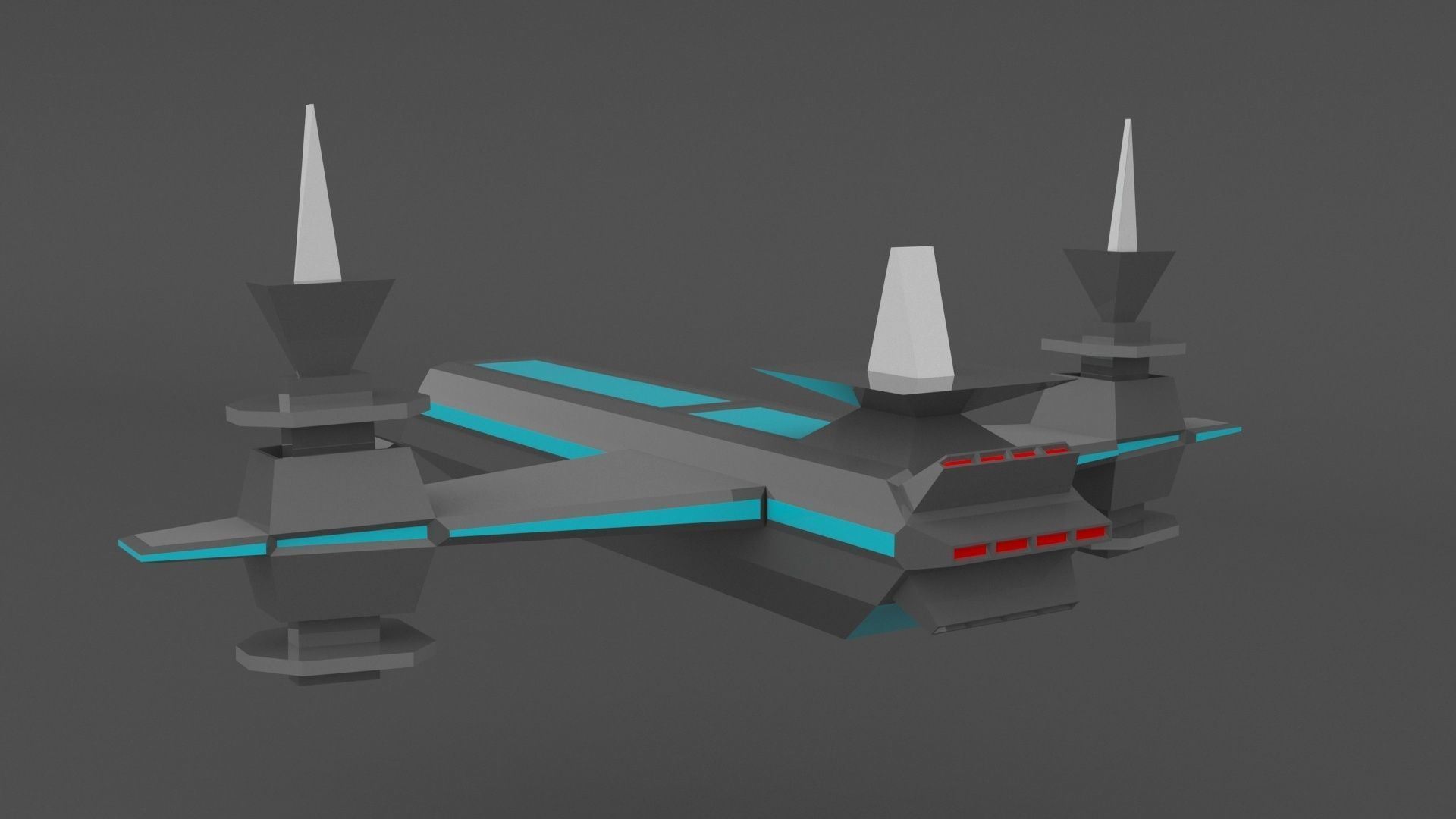 creative spaceship Low-poly 3D model_3