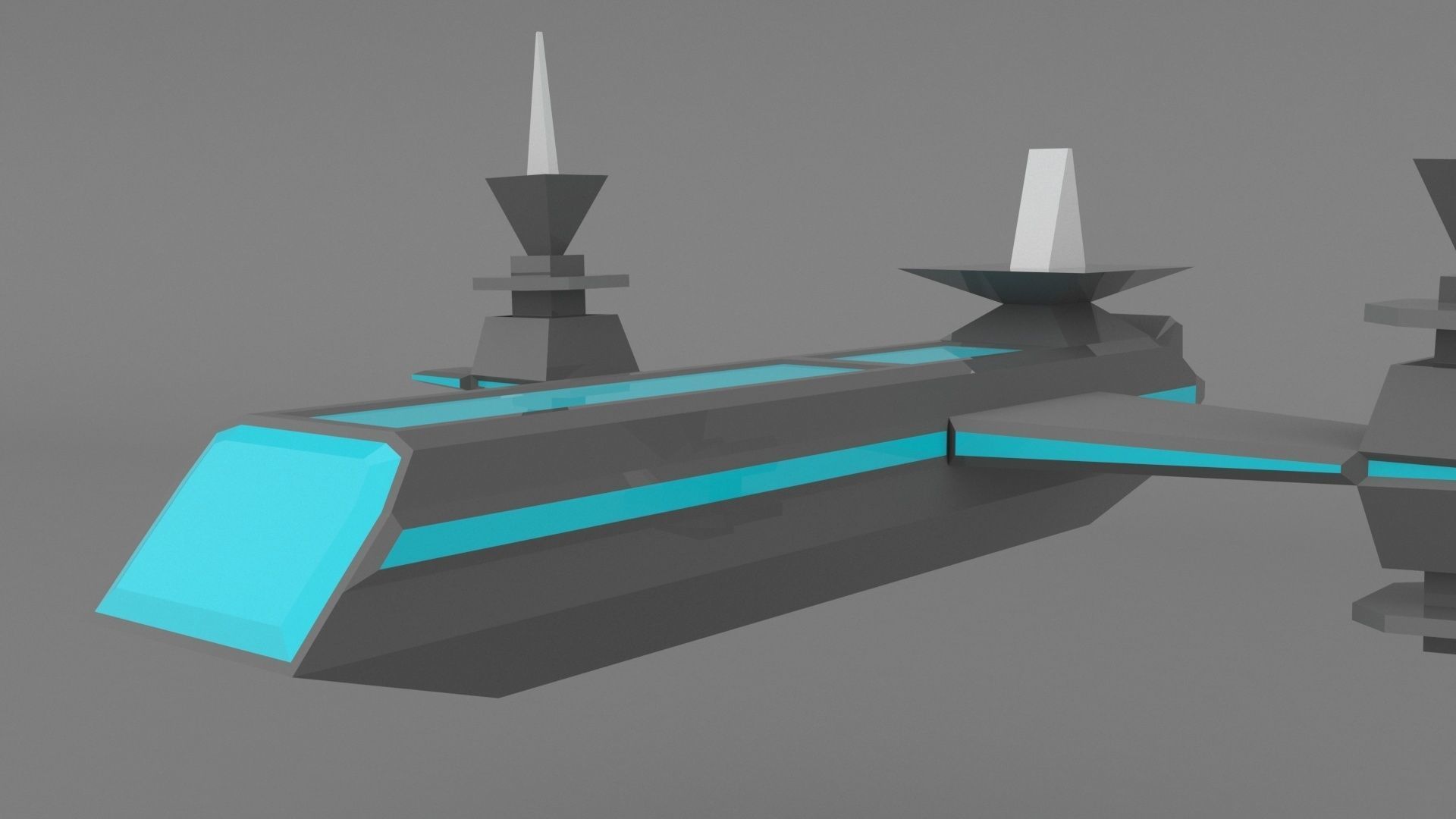 creative spaceship Low-poly 3D model_7