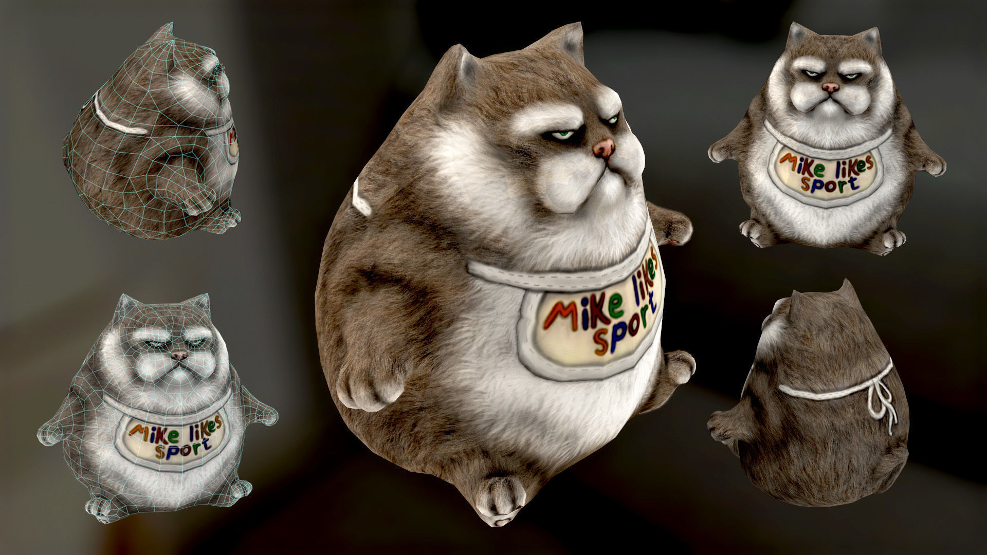 Mike cat Low-poly 3D model_1