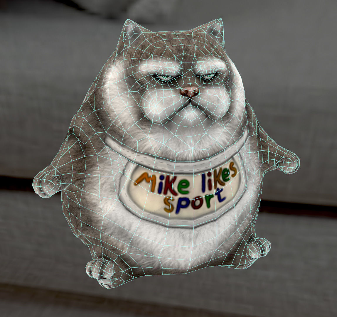 Mike cat Low-poly 3D model_3