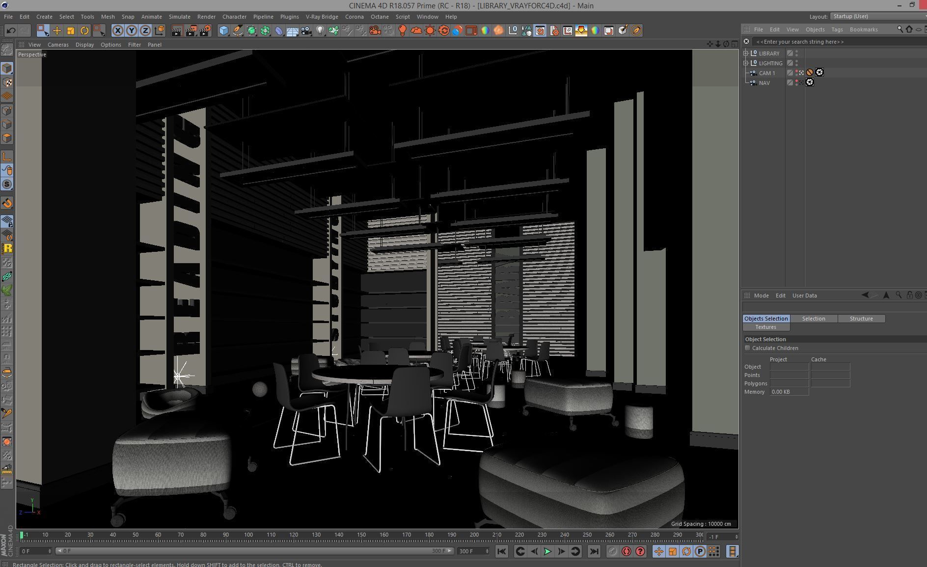 VRay - C4D Scene files - Library Interior 3d model 3D model_2