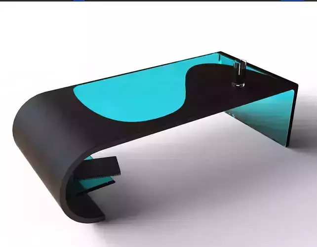 Table curved glass coffee