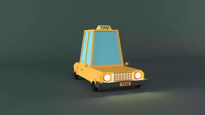 lowpoly taxi car