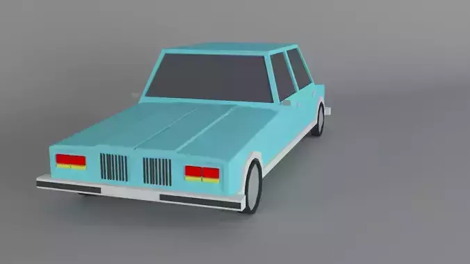lowpoly four door car