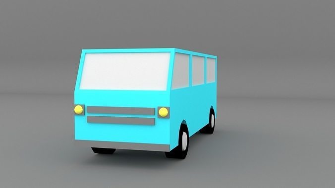 lowpoly simple van Low-poly 3D model