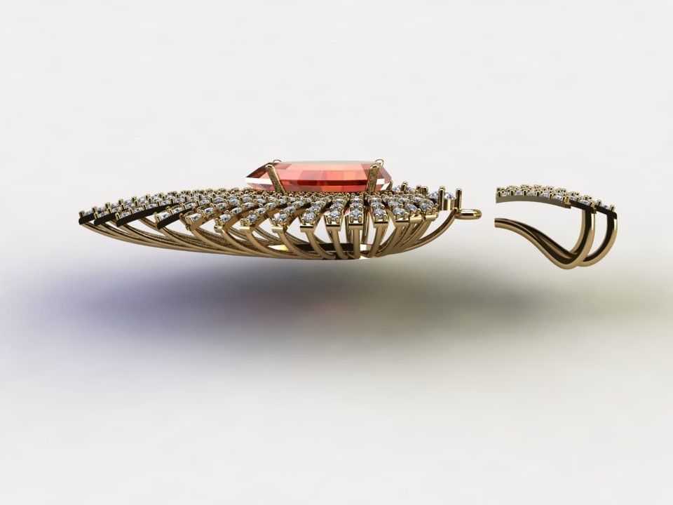 Solitaire women Pendant 2020 3D model_2