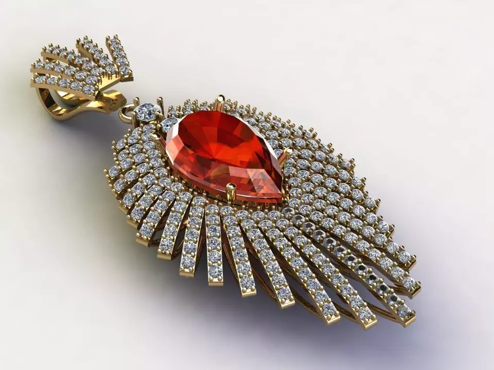 Solitaire women Pendant 2020 3D model_0