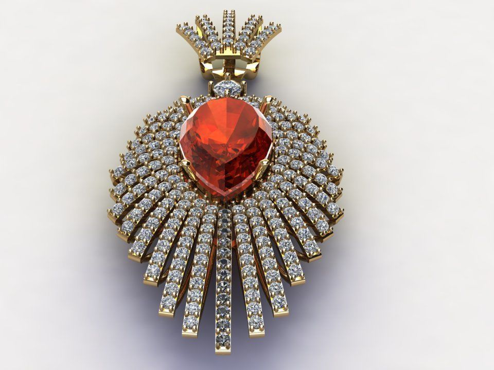 Solitaire women Pendant 2020 3D model_3