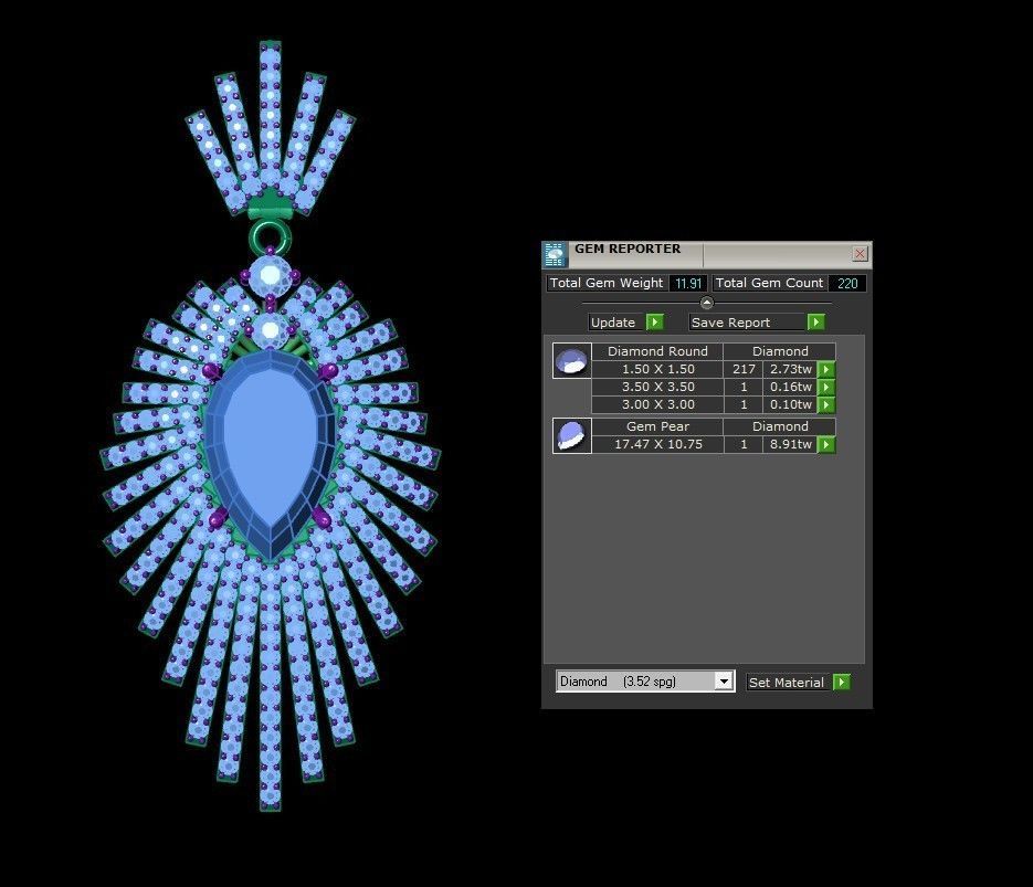 Solitaire women Pendant 2020 3D model_4