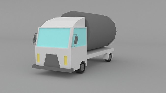 lowpoly tanker truck Low-poly 3D model