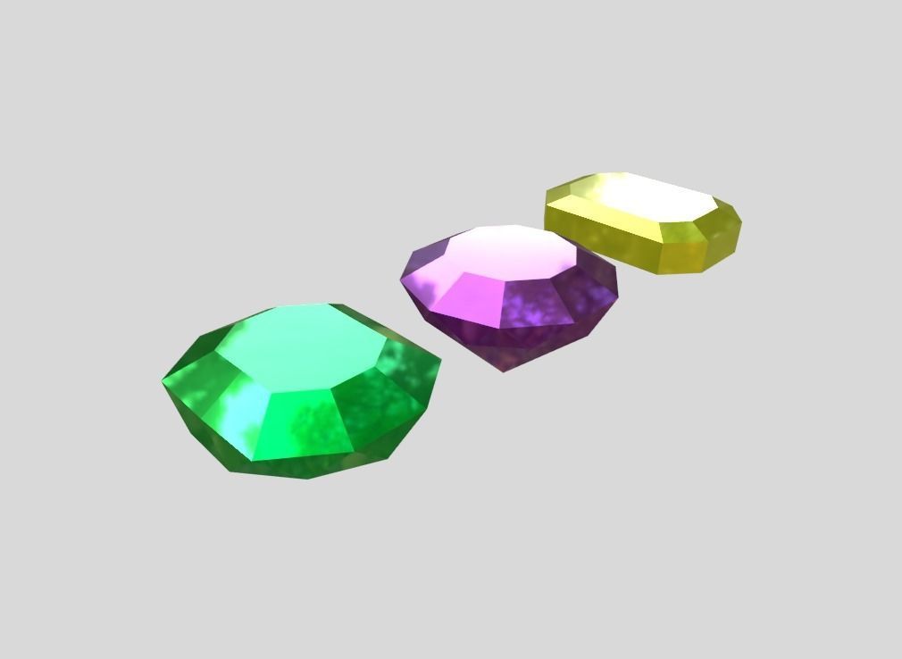 GEMS PACK COMBO SET Low-Poly Game Ready Super Reflective Bright Low-poly 3D model_4