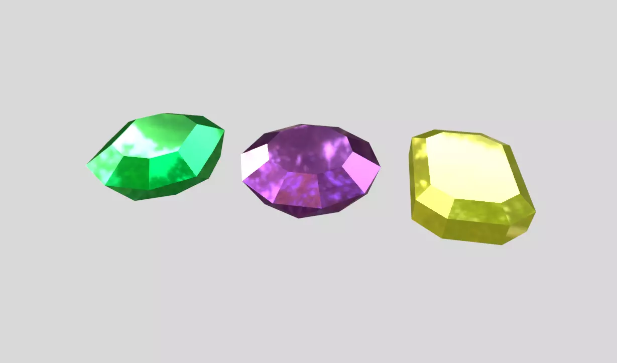 GEMS PACK COMBO SET Low-Poly Game Ready Super Reflective Bright Low-poly 3D model_0