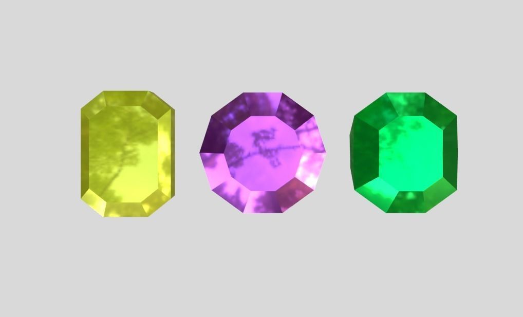 GEMS PACK COMBO SET Low-Poly Game Ready Super Reflective Bright Low-poly 3D model_3