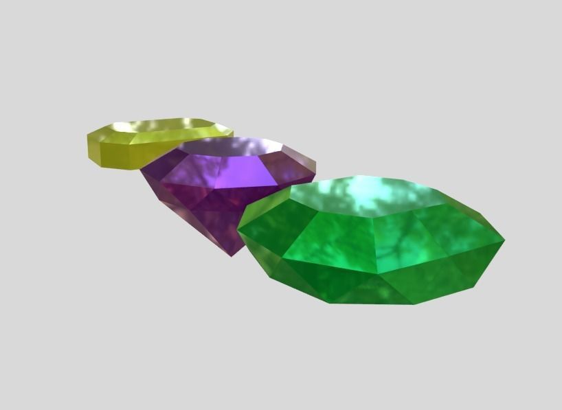 GEMS PACK COMBO SET Low-Poly Game Ready Super Reflective Bright Low-poly 3D model_2