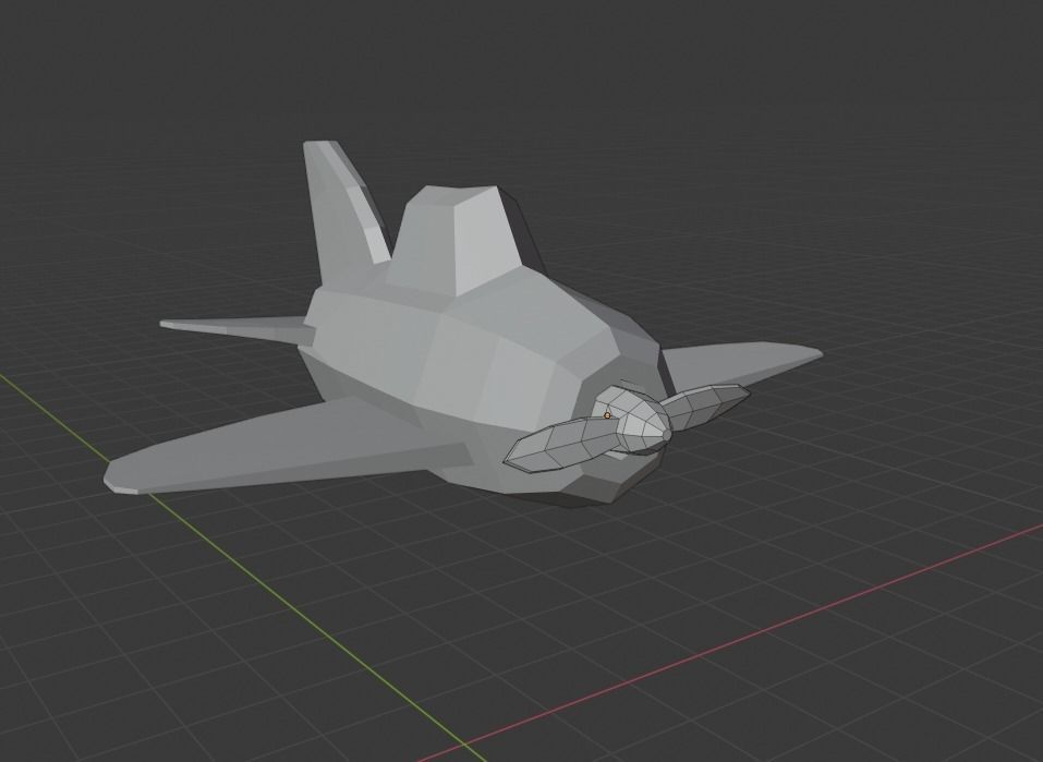 lowpoly plane airplane Low-poly 3D model_4