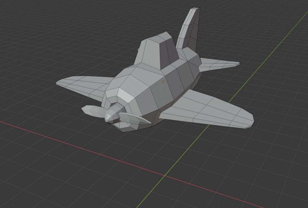 lowpoly plane airplane Low-poly 3D model_10