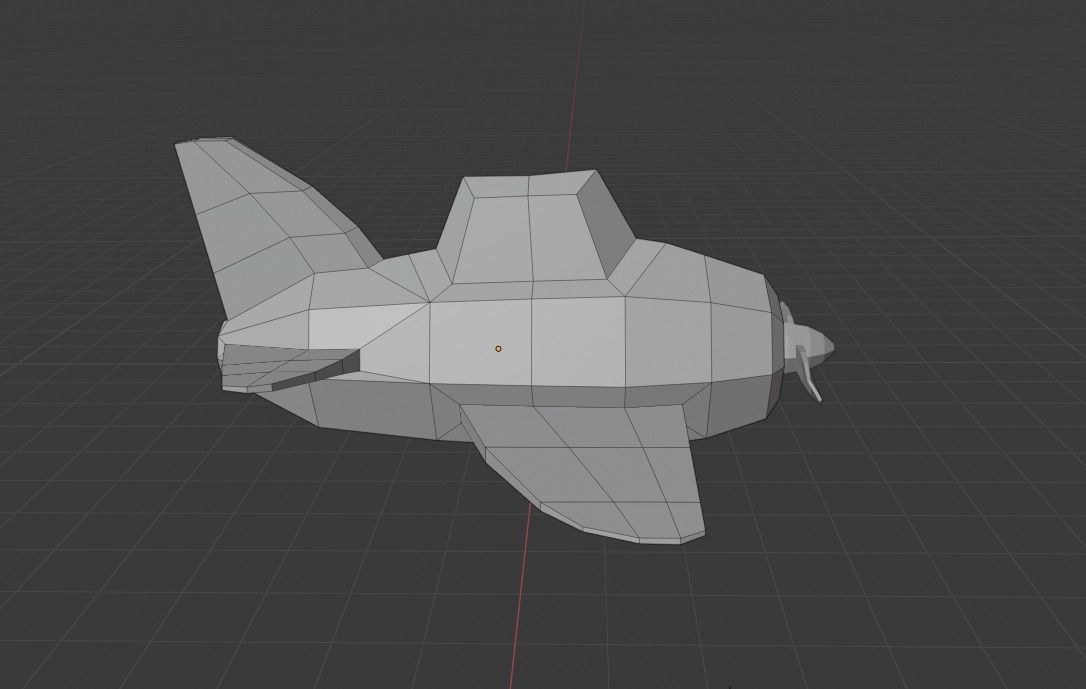 lowpoly plane airplane Low-poly 3D model_8