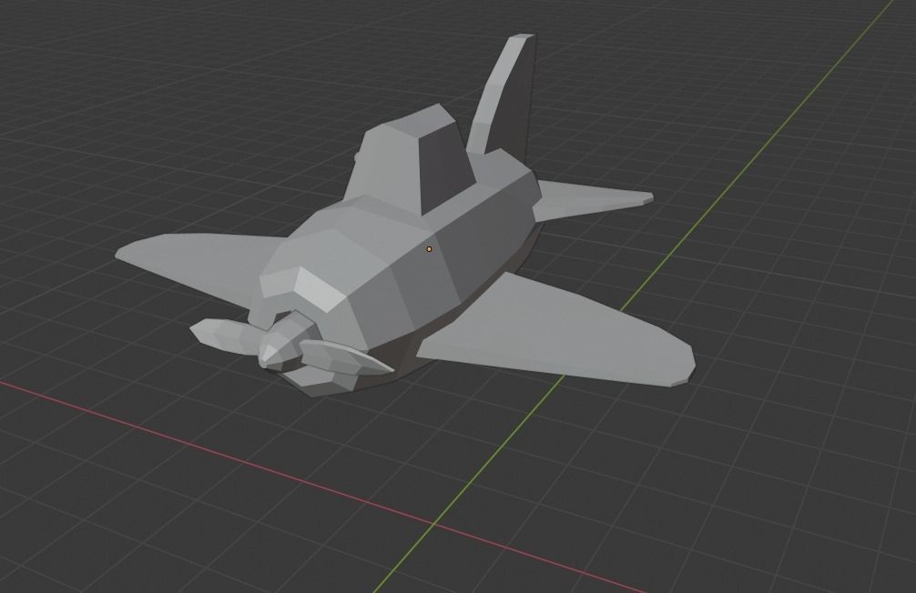 lowpoly plane airplane Low-poly 3D model_11