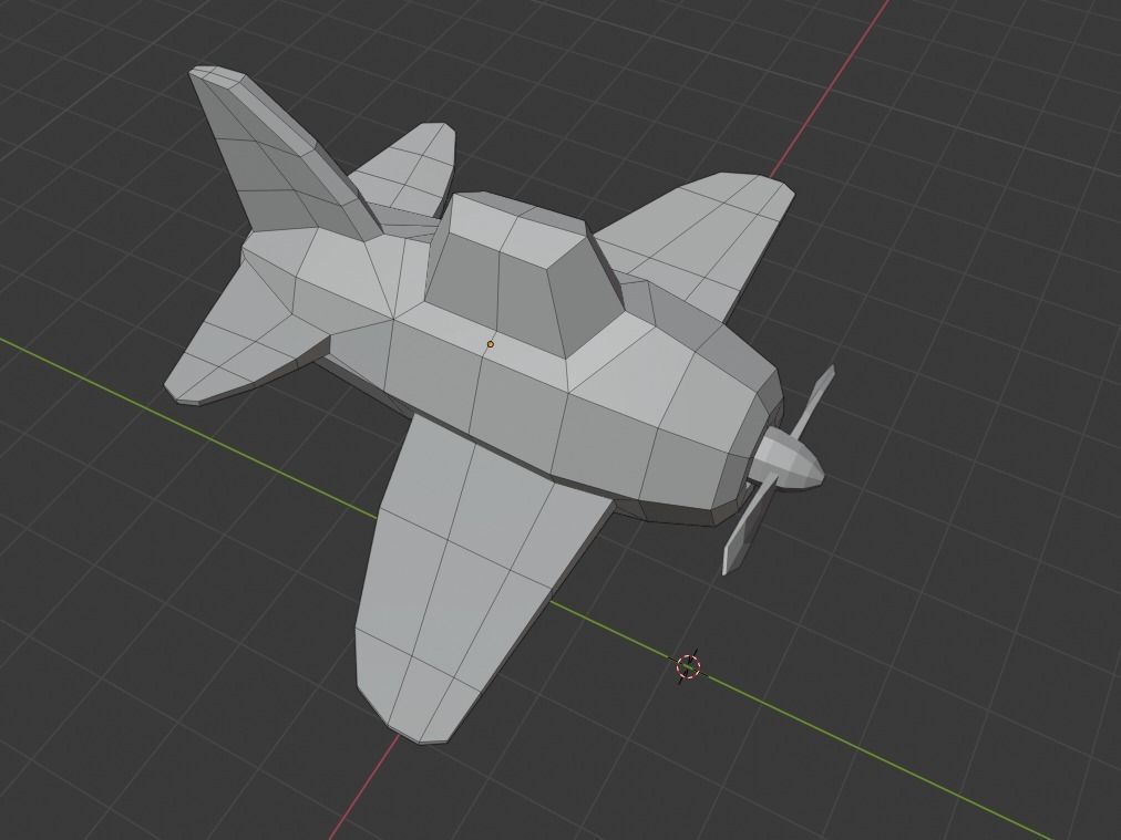 lowpoly plane airplane Low-poly 3D model_9