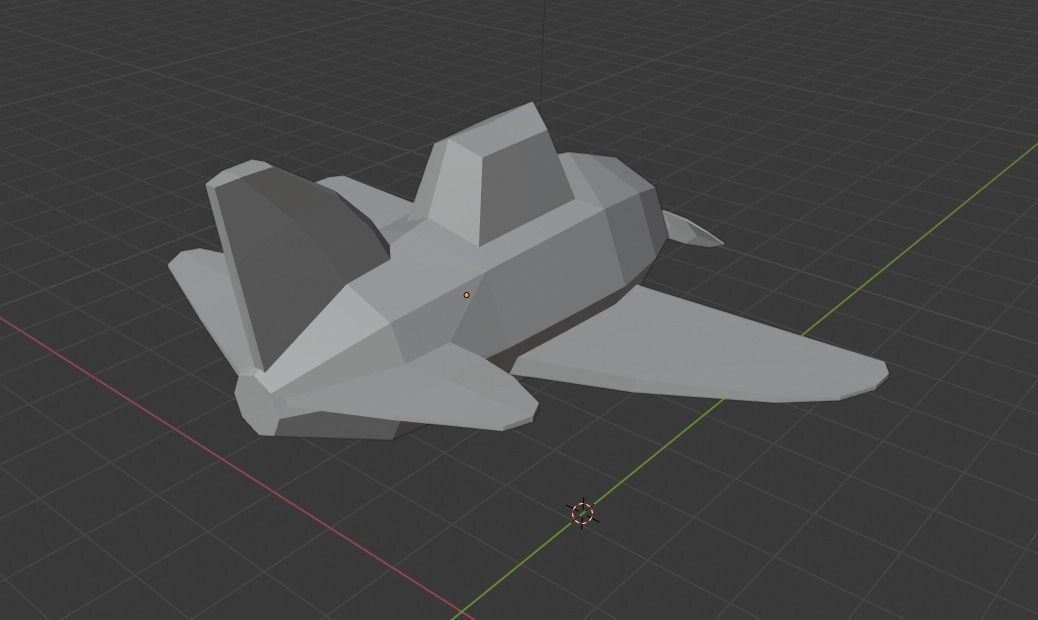 lowpoly plane airplane Low-poly 3D model_6