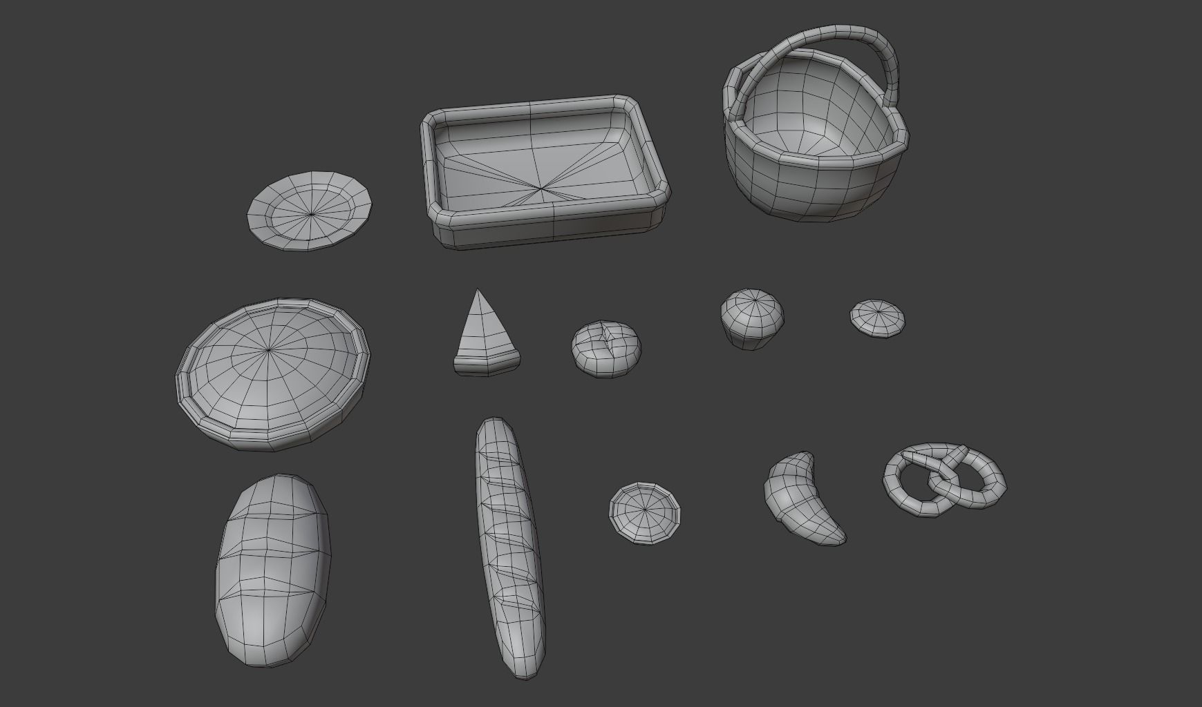 Stylized Bakery Pack Low-poly 3D model_6