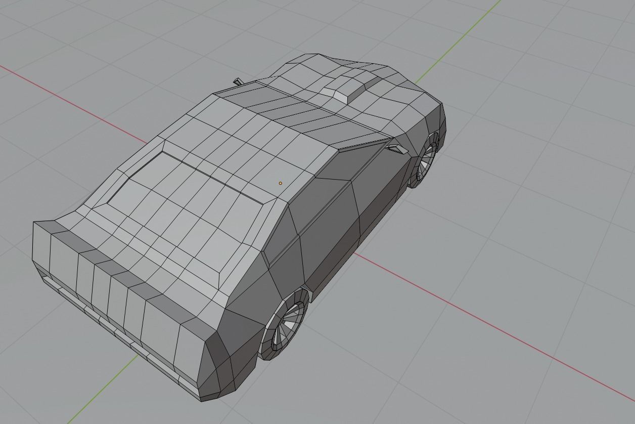 lowpoly car Low-poly 3D model_8