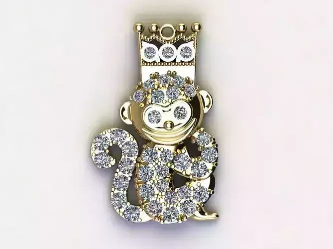 Monkey pendant 3D model