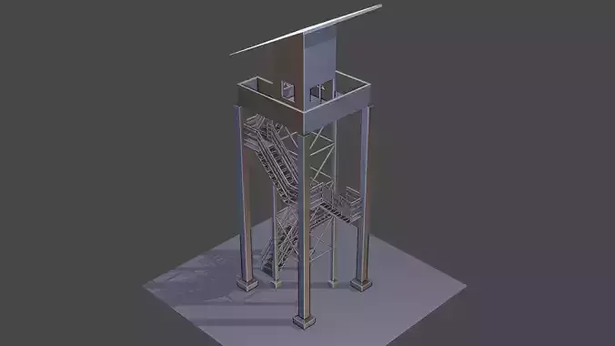Defence Tower  lowpoly 3D