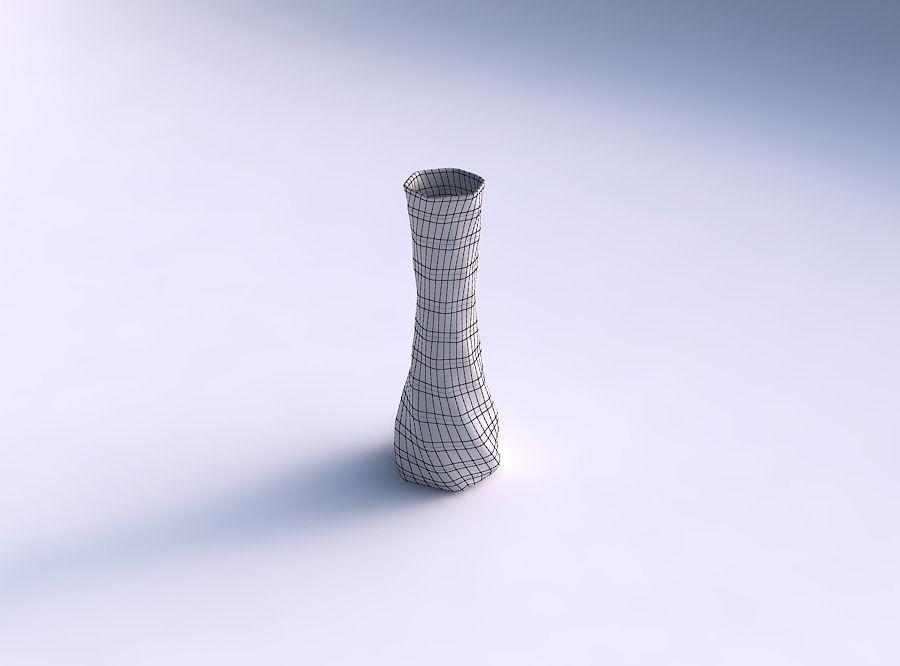 Vase twisted squeezed hexagon with curved horizontal sections 3D print model_5