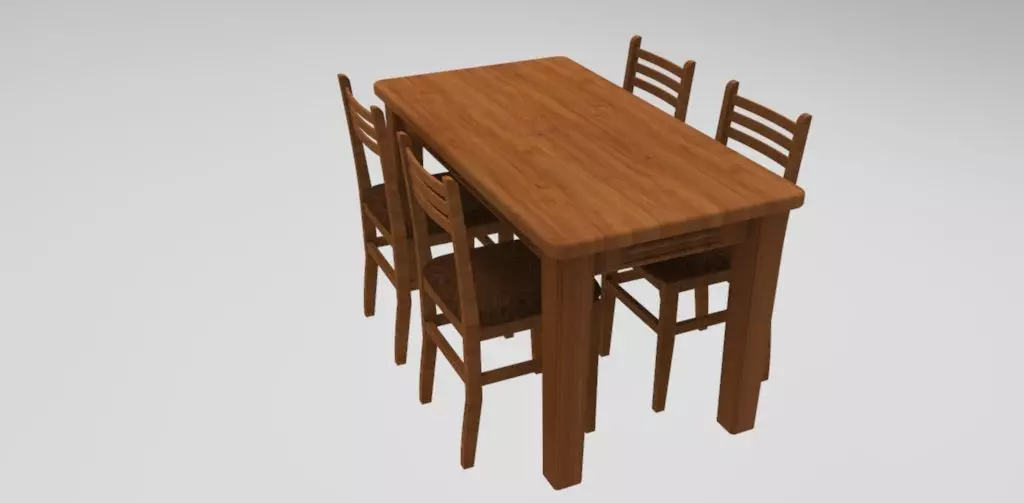 Table and chairs for games 3D model_0