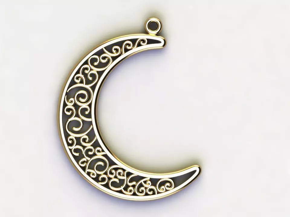 Moon Pendent new concept 3D model_0