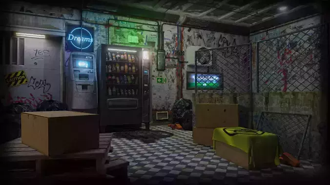 Cyberpunk Basement Props Pack Kitbash 30 Plus Props