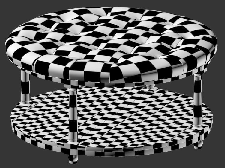 Pottery Barn Berlin Round Ottoman 3D model_5