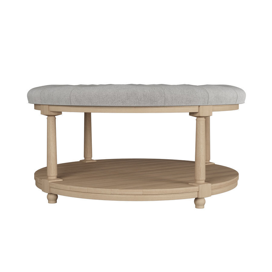 Pottery Barn Berlin Round Ottoman 3D model_1