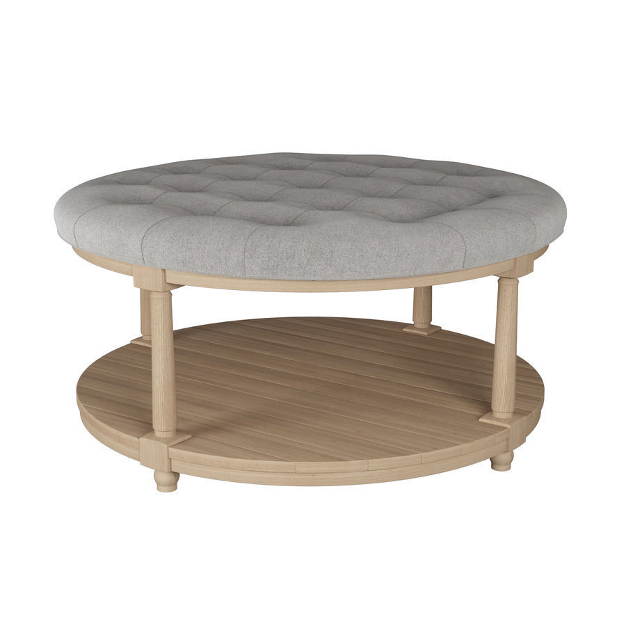 Pottery Barn Berlin Round Ottoman 3D model_4