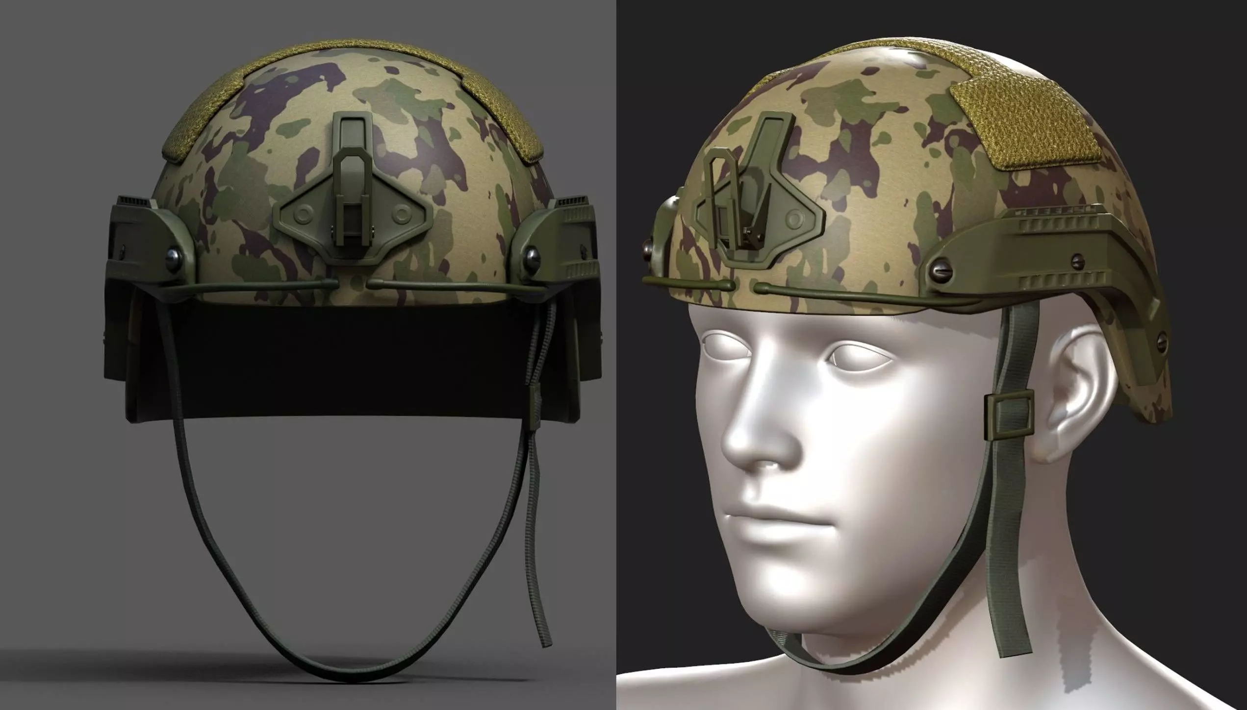Helmet scifi military combat 3d model low poly Low-poly 3D model