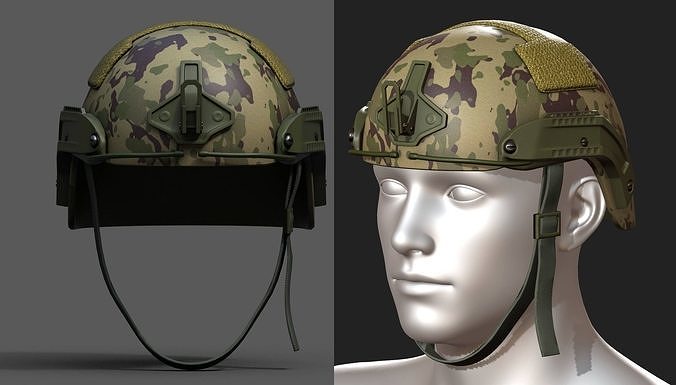 Helmet scifi military combat 3d model low poly  Low-poly 3D model