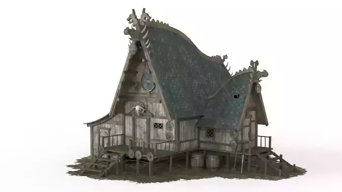 Viking House 04 Low-poly 3D model