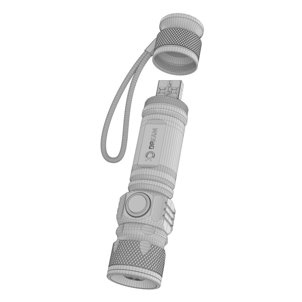 Flashlight MX515 3D model_3