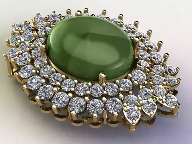 Solitaire women pendant with render detail 