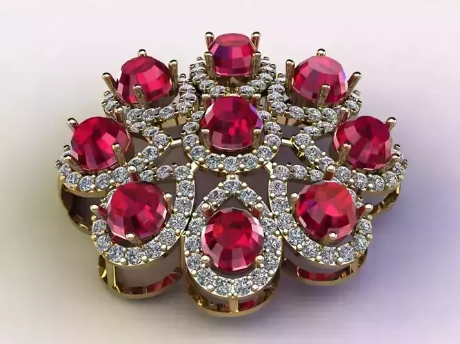 Solitaier Women Pendant 3dm file use natural gem