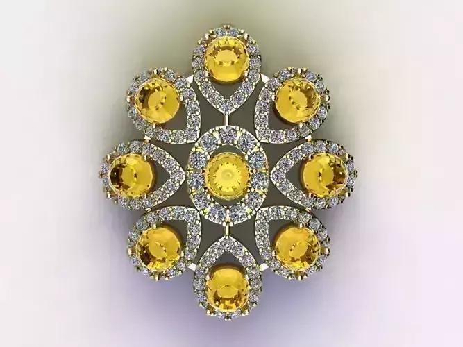 Pendant with natural gem cambodia