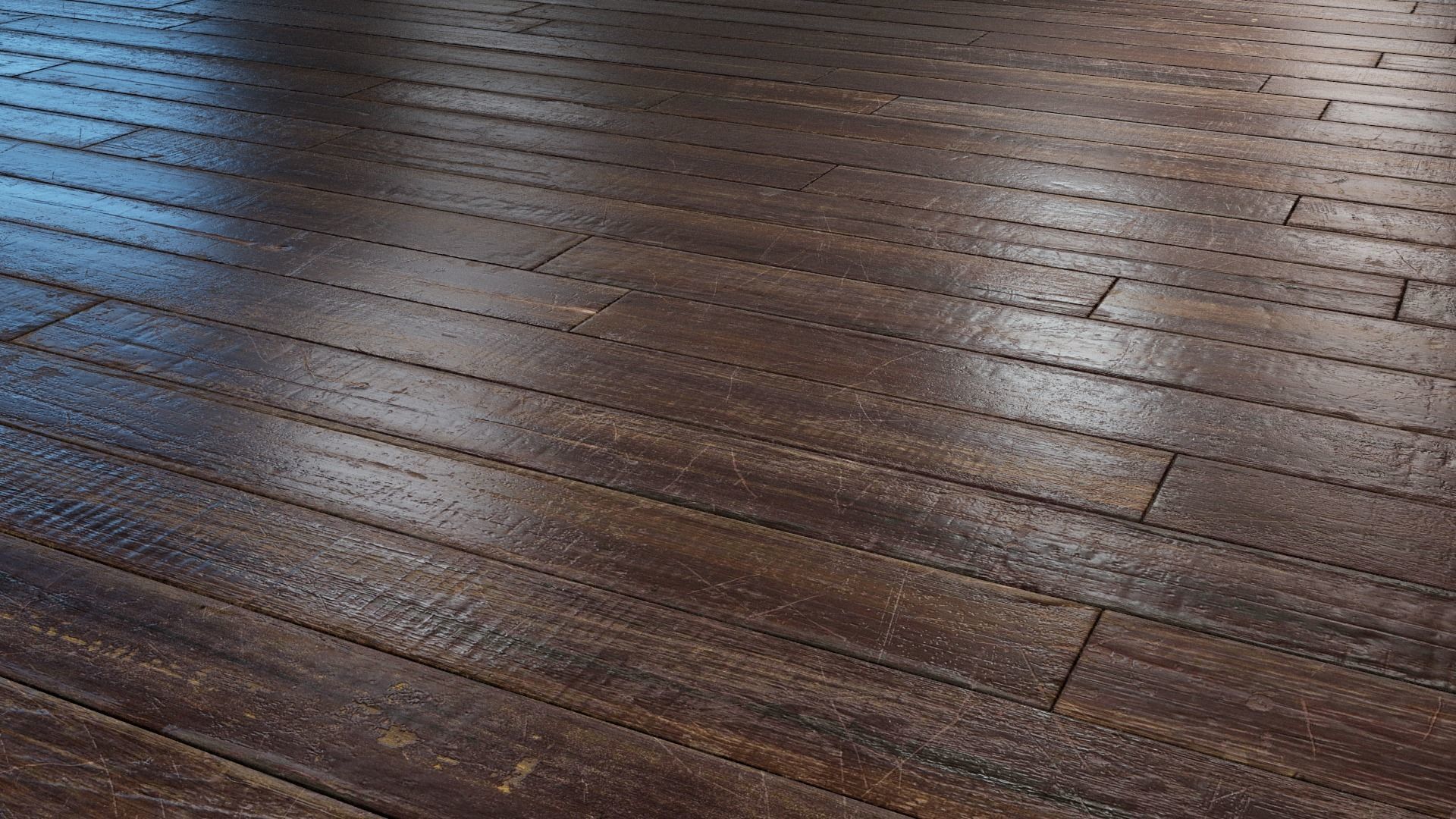 Old woodstrip Parquet - PBR textures Low-poly 3D model_3