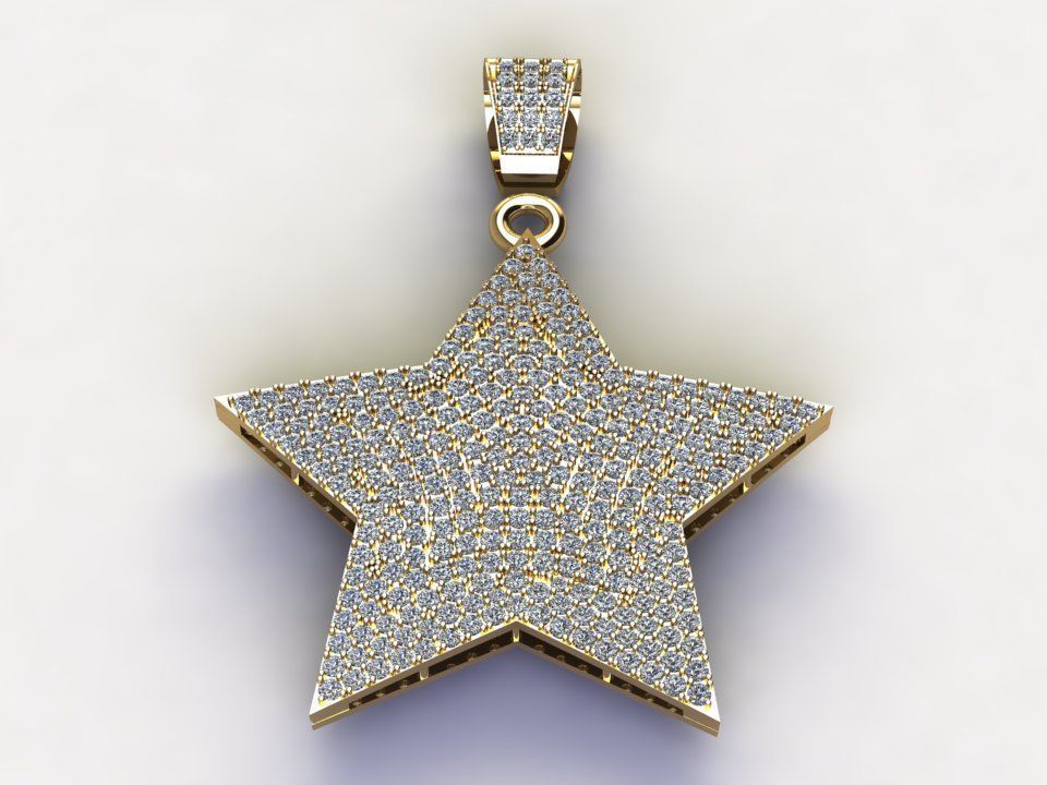 Star Solitaire women pendent 3D model_3