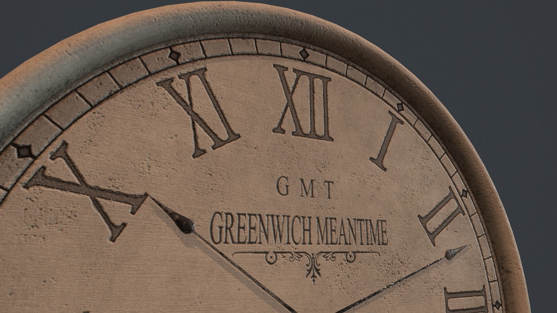Greenwich Concrete Clock 3D model_7