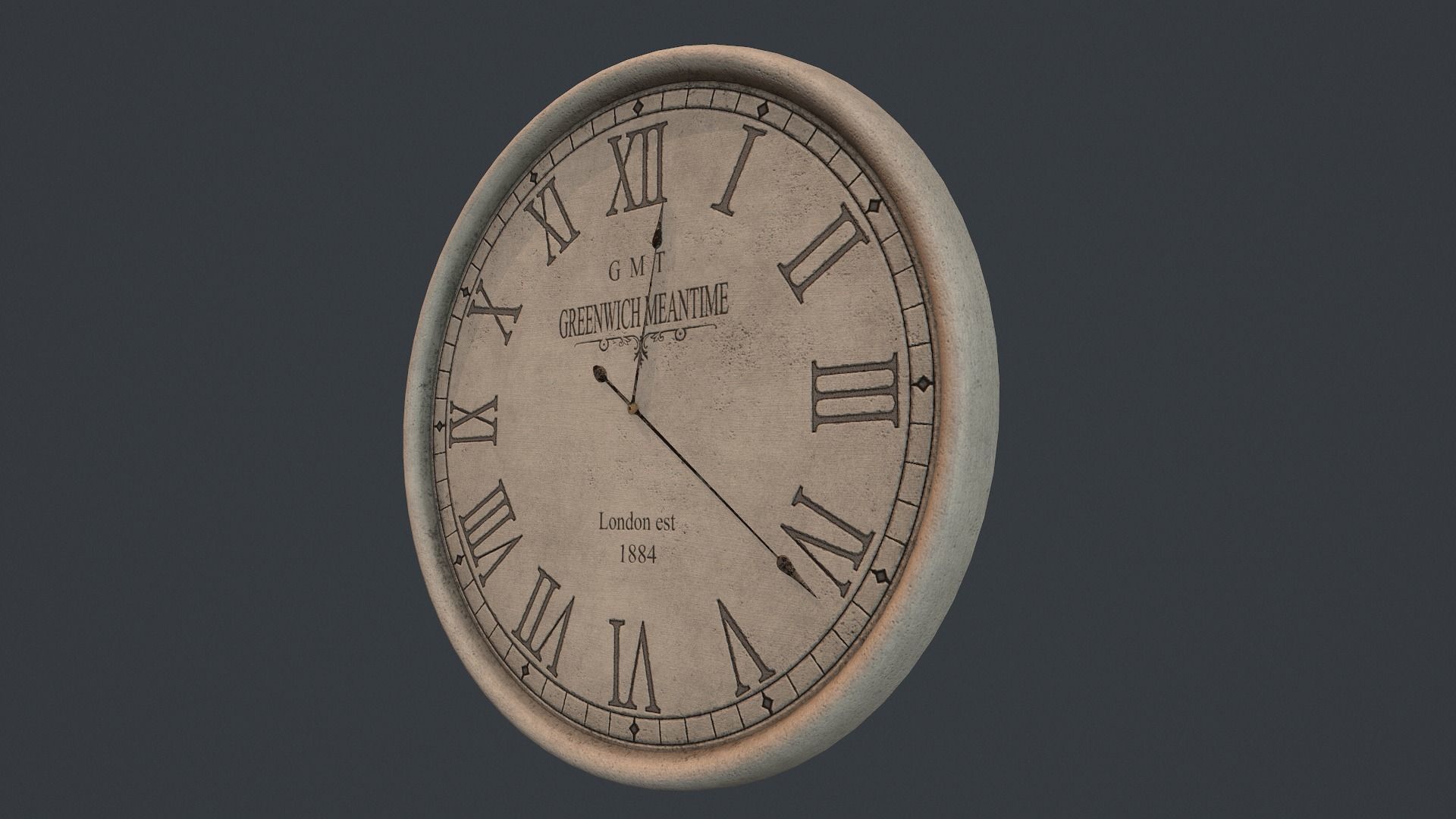 Greenwich Concrete Clock 3D model_4