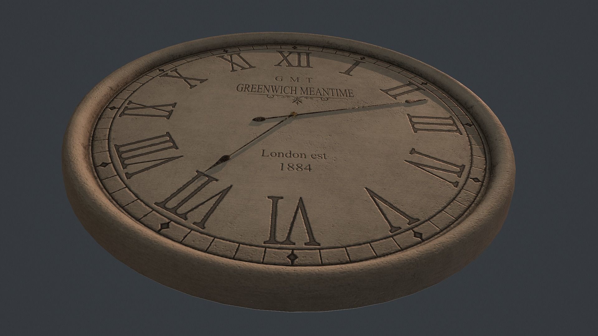 Greenwich Concrete Clock 3D model_6