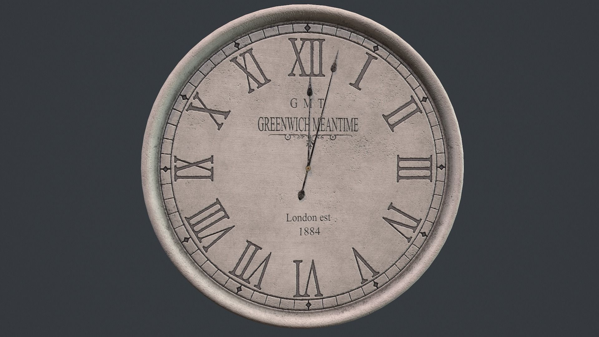 Greenwich Concrete Clock 3D model_2