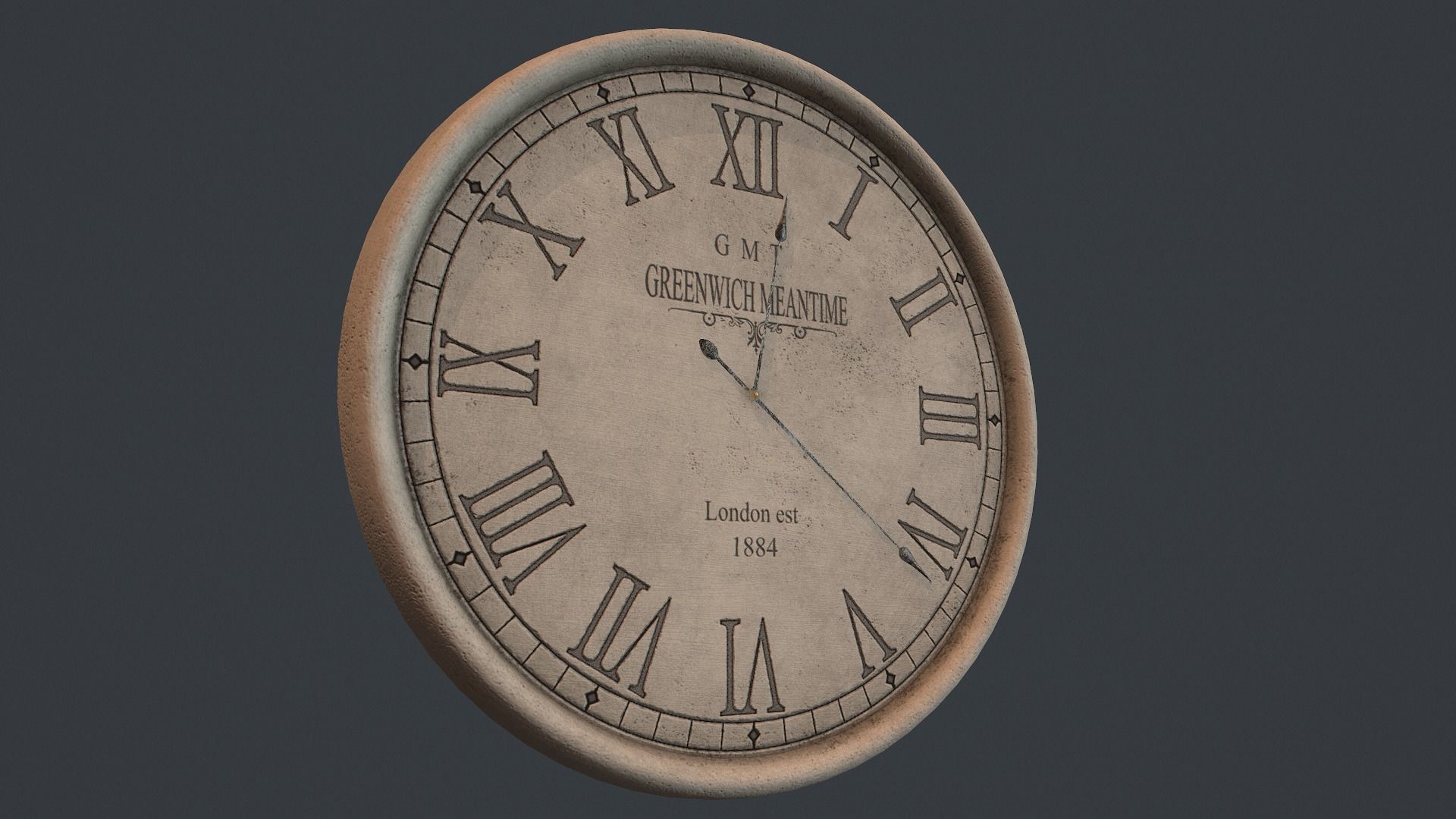 Greenwich Concrete Clock 3D model_3